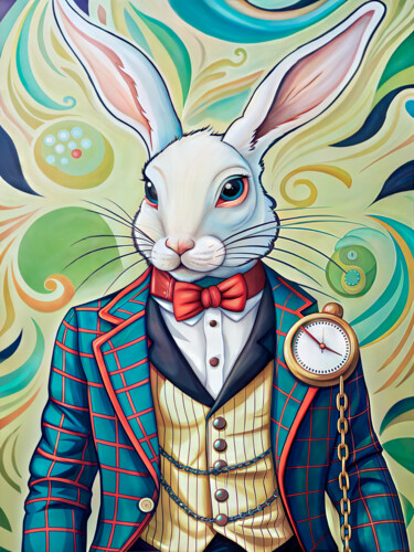 "The White Rabbit. G…" başlıklı Dijital Sanat Margo Miro tarafından, Orijinal sanat, AI tarafından oluşturulan görüntü