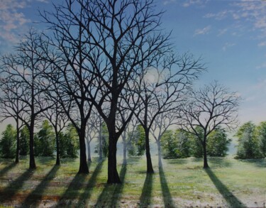 Peinture intitulée "A Winters Day" par Hazel Thomson, Œuvre d'art originale, Huile Monté sur Châssis en bois