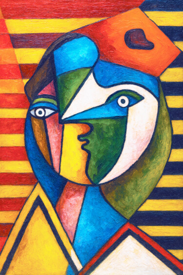 Digital Arts titled "Portait moderne" by Pacôme Coquet, Original Artwork, AI generated image Mounted on Aluminium