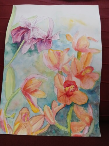 "Orchidée" başlıklı Tablo Nicole Lafond tarafından, Orijinal sanat, Suluboya