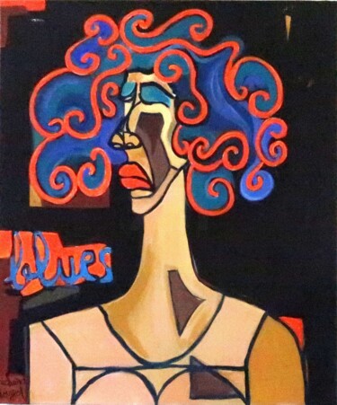 Pintura intitulada "LA CHANTEUSE DE JAZZ" por Richard Boigeol, Obras de arte originais, Acrílico