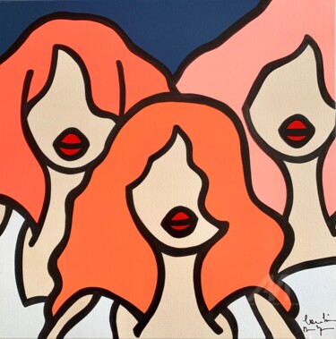 Peinture intitulée "Sorbet papaye litchi" par Caroline Montigneaux, Œuvre d'art originale, Acrylique Monté sur Châssis en bo…