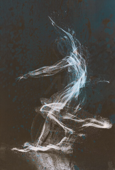 Arte digital titulada "Jaillissante" por Julien Louvier Legrand (Ju), Obra de arte original, Collages digitales Montado en a…