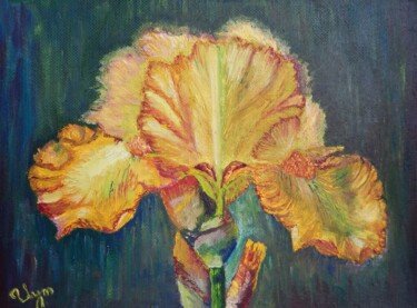 "Vibrant Orange Iris…" başlıklı Tablo Iren Eshi tarafından, Orijinal sanat, Petrol artwork_cat. üzerine monte edilmiş