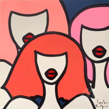 "Red Crazy Horse" başlıklı Tablo Caroline Montigneaux tarafından, Orijinal sanat, Akrilik Ahşap Sedye çerçevesi üzerine mont…