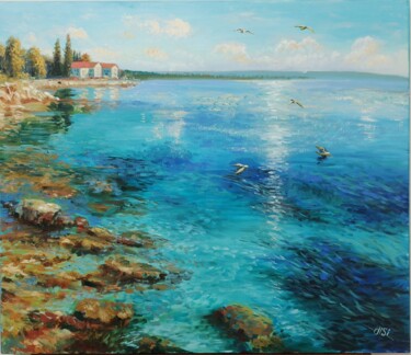 "Breath of the Sea -…" başlıklı Tablo Larisa Sidorova (Alsi) tarafından, Orijinal sanat, Petrol Ahşap Sedye çerçevesi üzerin…