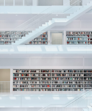 Photography titled "Library" by Jochen Cerny, Original Artwork, Digital Photography Mounted on Other rigid panel