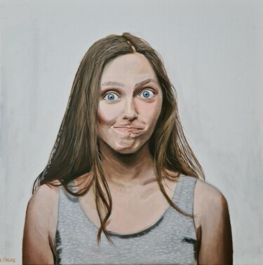 Peinture intitulée "Grimace 3" par Yvan Favre, Œuvre d'art originale, Huile Monté sur Châssis en bois