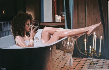 "Chill time" başlıklı Tablo Yvan Favre tarafından, Orijinal sanat, Petrol Ahşap Sedye çerçevesi üzerine monte edilmiş