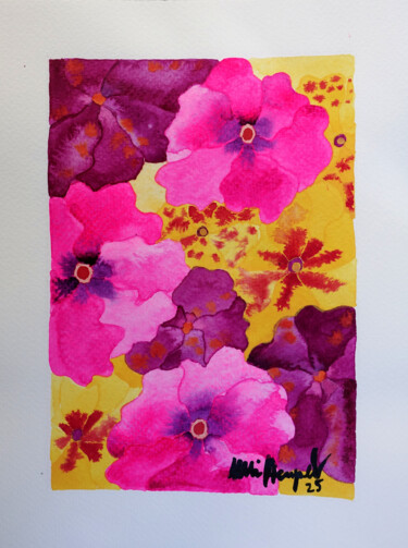 Malerei mit dem Titel "25 /  XII   Blütenr…" von Ulli Heupel, Original-Kunstwerk, Aquarell