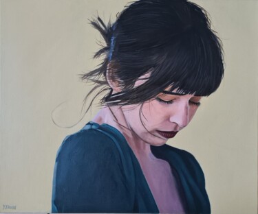 Ζωγραφική με τίτλο "Sorrow 2" από Yvan Favre, Αυθεντικά έργα τέχνης, Λάδι Τοποθετήθηκε στο Ξύλινο φορείο σκελετό