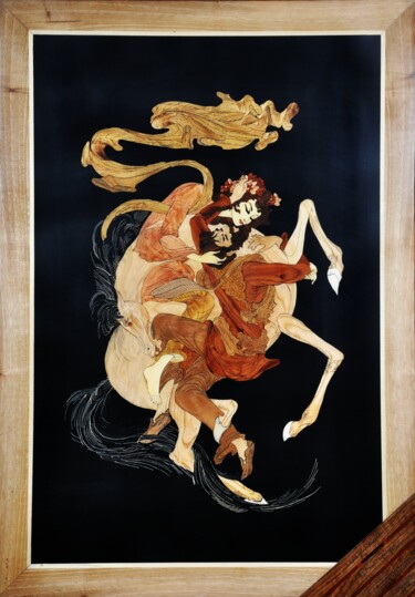 "Layla and Majnun -…" başlıklı Heykel Roauf Khalil Aqayi tarafından, Orijinal sanat, Ahşap