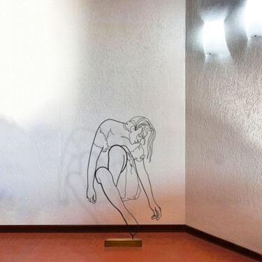 Sculpture titled "Scoraggiata" by Giancarlo Morandi, Original Artwork, Wire