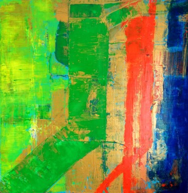 Painting titled "Reverse" by Orlane Grelet, Original Artwork, Acrylic Mounted on Wood Stretcher frame