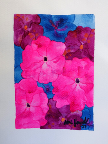 Malerei mit dem Titel "25 / XIII Blütenrau…" von Ulli Heupel, Original-Kunstwerk, Aquarell