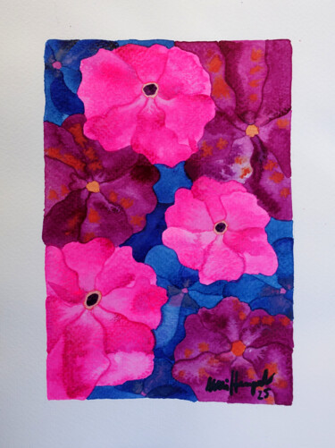 Malerei mit dem Titel "25 / XIV  Blütenrau…" von Ulli Heupel, Original-Kunstwerk, Aquarell