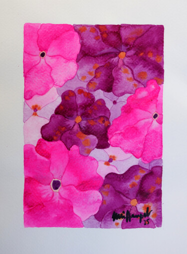 Malerei mit dem Titel "25 / XV Blütenrausc…" von Ulli Heupel, Original-Kunstwerk, Aquarell