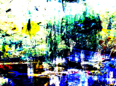 Painting titled "Fließende Stille –…" by Lee Eggstein, Original Artwork, Acrylic