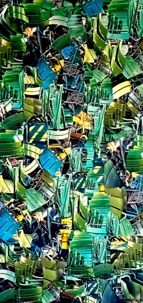 Коллажи под названием "Tuileries I" - Patrick Haentzler, Подлинное произведение искусства, Коллажи