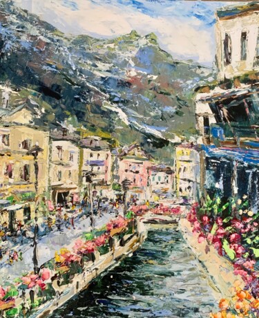 Peinture intitulée "Chamonix Mont Blanc…" par Vilma Gataveckiene, Œuvre d'art originale, Huile