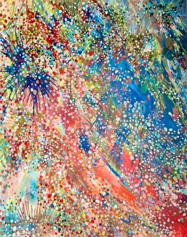 Painting titled "Dancing Lights xxl…" by Julia Brinkfrau, Original Artwork, Acrylic