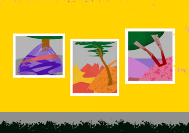 Paintings On A Yellow Wall