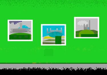 Paintings On A Green Wall