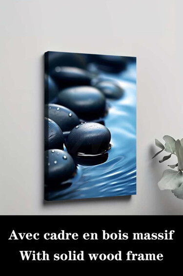 Printmaking titled "Stone And Water Sui…" by Jiang Hua Liang, Original Artwork, Inkjet Mounted on Wood Stretcher frame