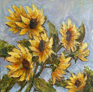 "Sunflowers. Dance o…" başlıklı Tablo Sasha Tovstik tarafından, Orijinal sanat, Petrol Karton üzerine monte edilmiş