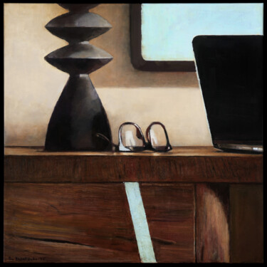 Malerei mit dem Titel "Where are my glasse…" von Bo Kravchenko, Original-Kunstwerk, Öl