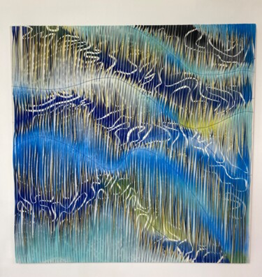 Peinture intitulée "Éclats nordiques" par Yasmina Kijek, Œuvre d'art originale, Fibre Textile Monté sur Châssis en bois