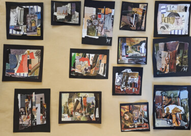 "Les petits papiers…" başlıklı Kolaj Muriel Cayet tarafından, Orijinal sanat, Kolaj