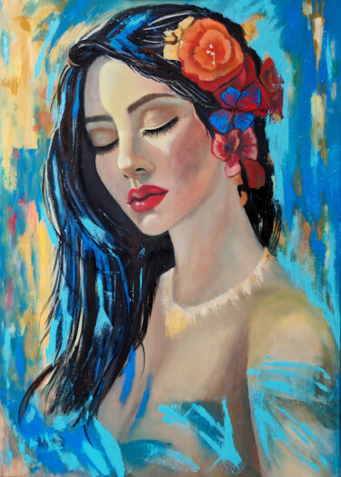 Malarstwo zatytułowany „Original Oil Portra…” autorstwa Anastasiya Kuznetsova, Oryginalna praca, Olej