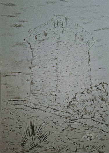 Dessin intitulée "Tour PAOLINE" par Roberto Urbano, Œuvre d'art originale, Fusain