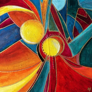 Painting titled "Pelote #51" by Anne Brigaud, Original Artwork, Acrylic