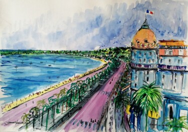Painting titled "La coupole du Negre…" by Franck Jamart, Original Artwork, Watercolor