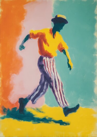 Painting titled "Abstrakte Figur in…" by Niklas Horstmann, Original Artwork, Acrylic