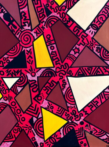 Painting titled "Lire entre les lign…" by Olivia Emélia J Sloane, Original Artwork, Acrylic Mounted on Wood Stretcher frame