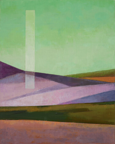 Painting titled "Colorful Mountains" by Bo Kravchenko, Original Artwork, Oil