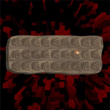 Digital Arts titled "mirada tzompantli r…" by Ojolo, Original Artwork, Digital Painting