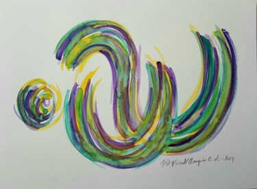 Painting titled "Recline (Aqua 2 - 9…" by Vincent Champion-Ercoli, Original Artwork, Watercolor