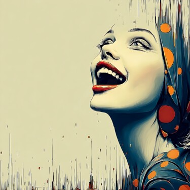 Digital Arts titled "Smiling Woman in Bo…" by Agnieszka Dybowska, Original Artwork, AI generated image