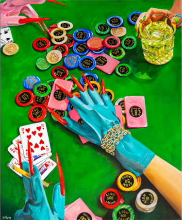 "PokeHer Night" başlıklı Tablo Kristin Voss tarafından, Orijinal sanat, Akrilik Ahşap Sedye çerçevesi üzerine monte edilmiş