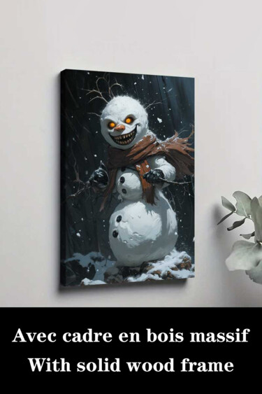 Obrazy i ryciny zatytułowany „Haunted Snowman Win…” autorstwa 江华 梁, Oryginalna praca, Atramentowy Zamontowany na Drewniana r…