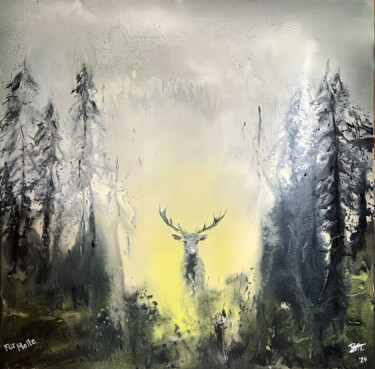 Painting titled "Begegnung am Morgen" by Beate Gebauer, Original Artwork, Acrylic Mounted on Wood Stretcher frame