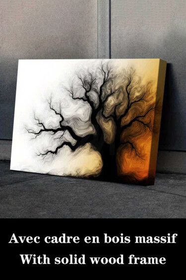 印花与版画 标题为“Abstract Tree Wall…” 由江华 梁, 原创艺术品, 喷墨 安装在木质担架架上