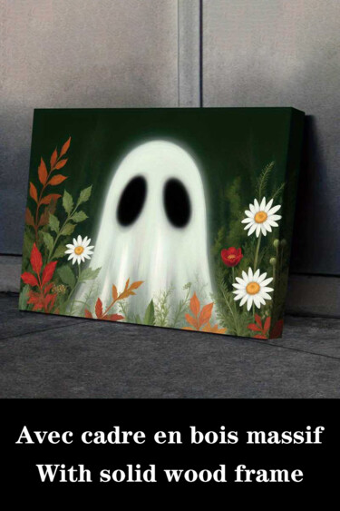 Printmaking titled "Ghostly Garden Artw…" by Jiang Hua Liang, Original Artwork, Inkjet Mounted on Wood Stretcher frame