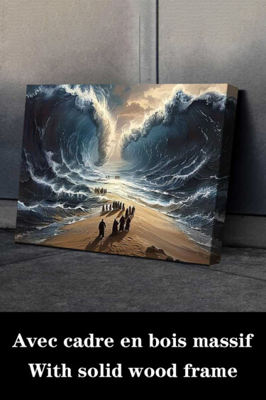 Gravures & estampes intitulée "Moses Parting The R…" par Jiang Hua Liang, Œuvre d'art originale, Jet d’encre Monté sur Châss…