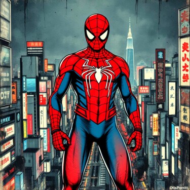"SPIDER-MAN TOKYO CI…" başlıklı Dijital Sanat Otis Porritt tarafından, Orijinal sanat, 2D Dijital Çalışma