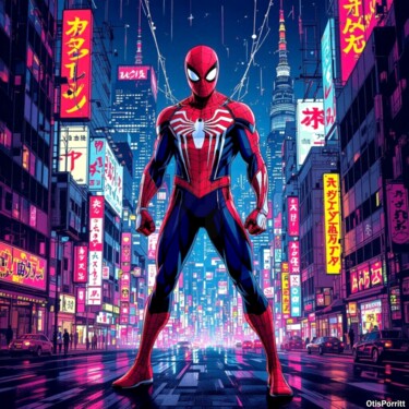 "SPIDER-MAN TOKYO CI…" başlıklı Dijital Sanat Otis Porritt tarafından, Orijinal sanat, 2D Dijital Çalışma